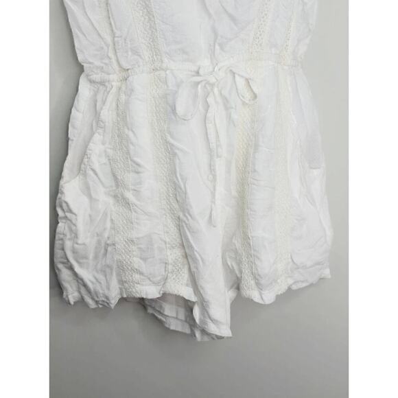 Cotton On White Viscose Crochet Accent Sleeveless Romper Size XS - Picture 5 of 10